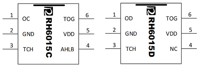 RH6015觸摸按鍵,觸摸按鍵IC,觸摸IC,封裝示意圖